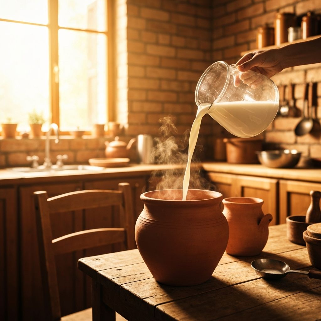 Clay Pot with Curd Setting
