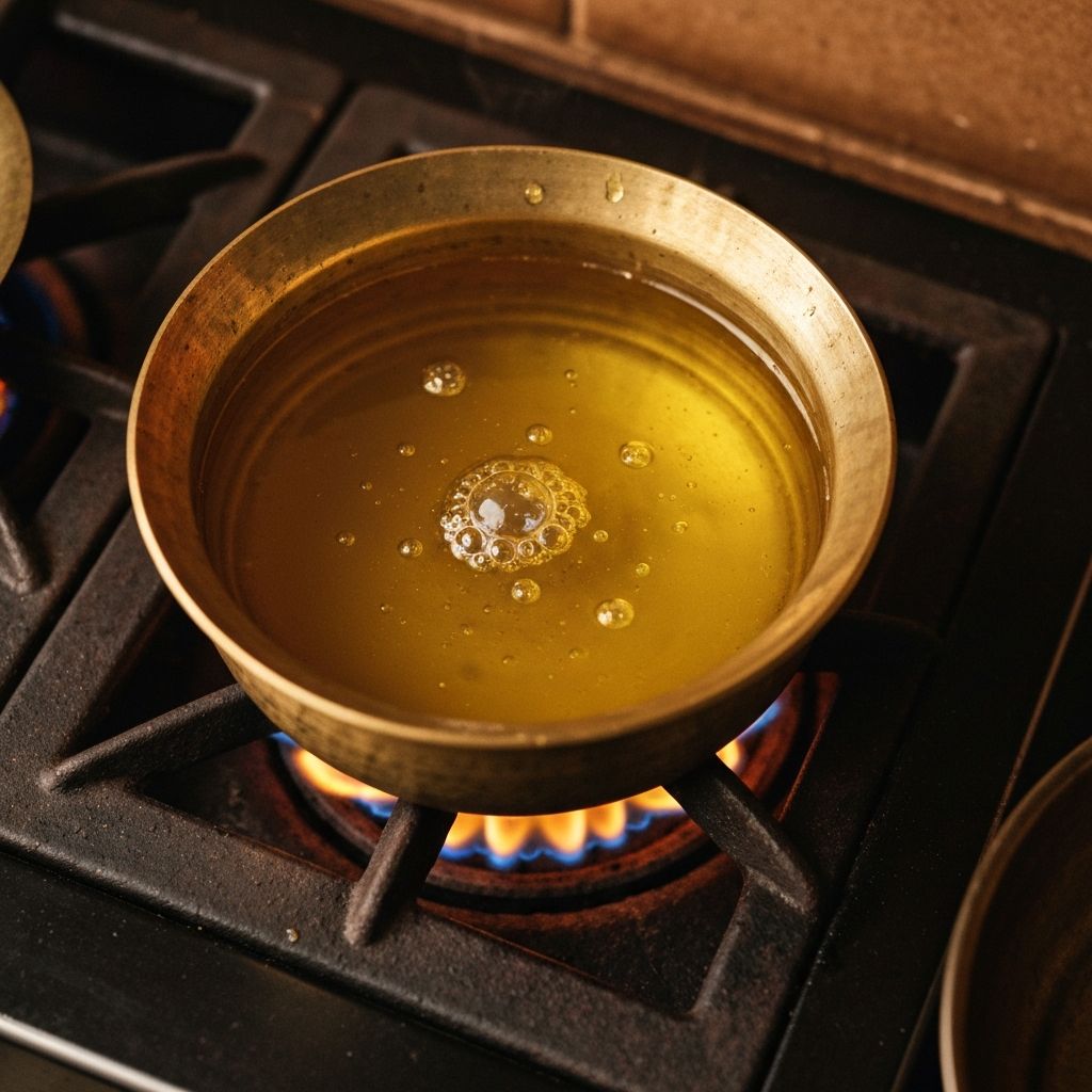 Slow heating and gold extraction of ghee
